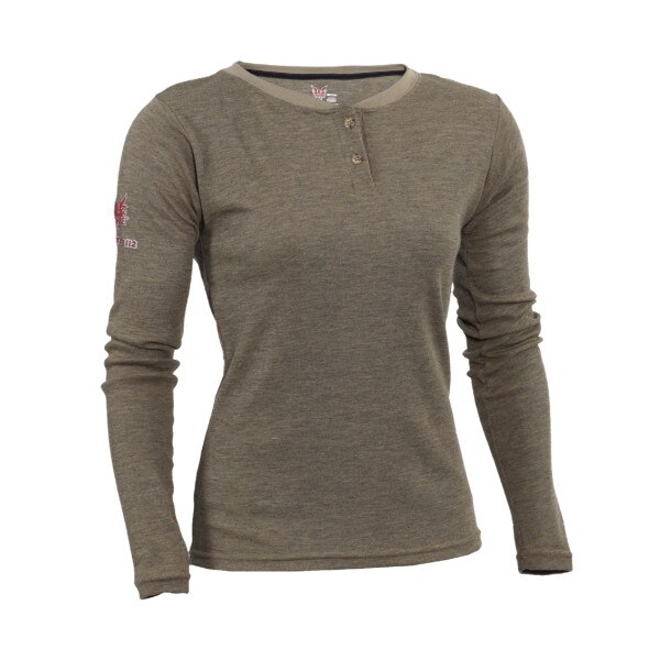 DRIFIRE TECGEN Women's FR Long Sleeve Henley in Tan
